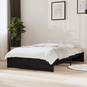 814948 vidaXL Cadru de pat, negru, 120x200 cm, lemn masiv
