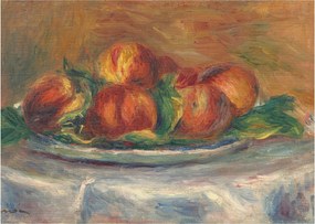 Tablou pe sticlă - Auguste Renoir, Peaches on a  Plate, reproducere (70x50 cm)