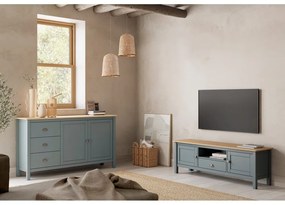 Comodă verde prăfuit din lemn de pin 150x80x40 cm Misti – Marckeric