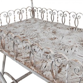 Suport decorativ plante, alb, din metal, aspect vintage