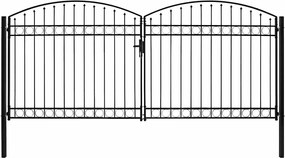 vidaXL Poartă de gard Assen Ușă dublă cu blat arcuit din oțel 400x200 cm