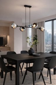 Brilagi - Lustră suspendată pe cablu DIOR 4xE27/60W/230V negru/gri fumuriu