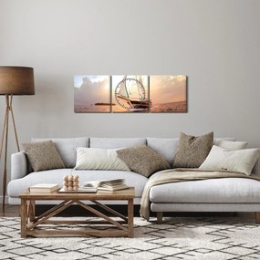 Tablou cu iaht (cu ceas) (90x30 cm)