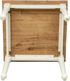 Masa fixa, L90  90  H78 cm, culoare natur alb antic, Lemn Masiv