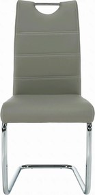 Scaun de bucatarie ABIRA NEW, gri deschis/crom, piele ecologica/metal,