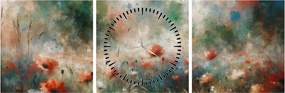 Tablou – Abstracție de câmp cu maci (cu ceas) (90x30 cm)