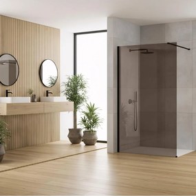 Paravan de dus fumuriu Rea Flexi Brown 110 cm negru