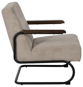 Fotoliu taupe cu tapițerie din chenille Industra – Ixia