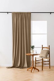 Draperie opaca maro deschis VELVET 135x250 cm Agățat: Rejansa