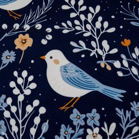 Cearsaf din microfibra DENIM BIRDS albastru 180x200 cm