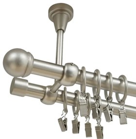 Galerie dubla TODI MAX prindere tavan 19/19 mm crom mat (Alege marime: 160 cm)