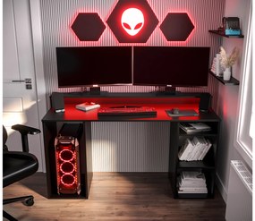 Masă PC pentru gaming Garrick 1 (negru) (cu iluminat LED RGB). 1064134