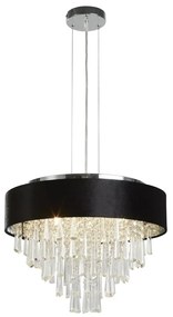 Lustra eleganta cu abajur din catifea si cristale Glamour 5Lt