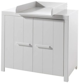 Comodă de copii albă joasă din lemn masiv de pin cu masă de înfășat 100x96 cm ERIK – Vipack