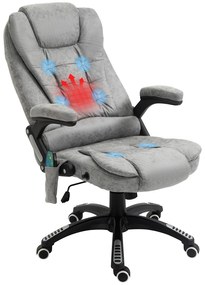 Vinsetto Scaun de șef cu funcție de masaj și încălzire, ergonomic, reglabil, până la 120 kg, Gri | Aosom Romania