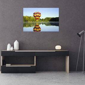 Tablou cu balon cu aer cald pe un lac (90x60 cm)
