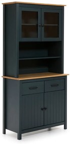 Vitrină albastru-închis din lemn de pin 90x180 cm Miranda – Marckeric