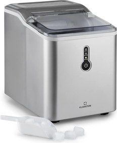 Klarstein Chillout, aparat pentru gheață, bucăți rotunde de gheață, 12 kg / 24 ore, rezervor de apă: 1,5 l, argintiu