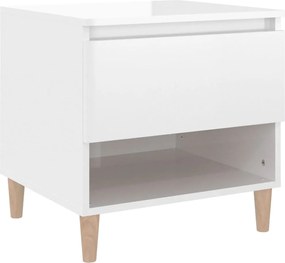 vidaXL Noptieră, alb extralucios, 50x46x50 cm, lemn prelucrat