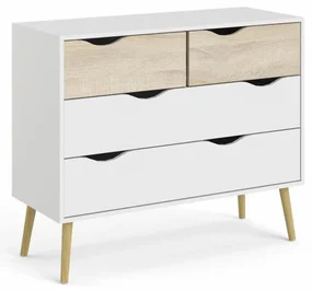 Comoda alba OSLO 75395 cu 4 sertare