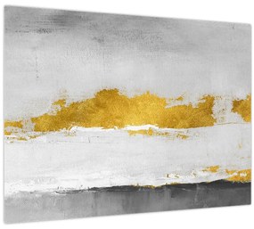 Tablou - Mișcări aurii și gri (70x50 cm)