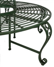 Banca de gradina, verde, din metal, aspect vintage