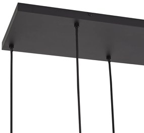 Lampa suspendată de design neagră cu sticlă fumurie cu 6 lumini - Ana