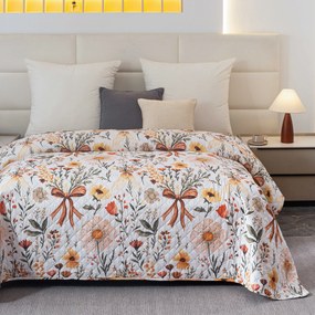 Cuvertura de pat FLORAL RIBBON, crem Dimensiune: 170 x 210 cm