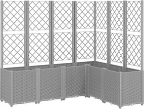 vidaXL Jardinieră de grădină cu spalier gri deschis 160x120x140 cm PP