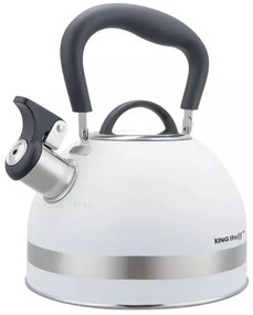 Resigilat: Ceainic cu fluier Kinghoff KH 1852, 1.8 l, Inductie, Maner izolat termic, Alb