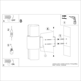 Aplică Sollux SL.1674 FLASH 2xE27/15W/230V alb