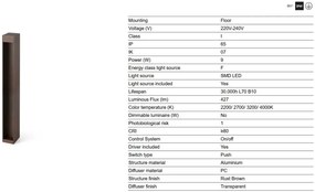 Stalp LED iluminat exterior IP65 CERLER H-60cm maro rustic