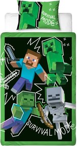 Lenjerie de pat pentru copii MINECRAFT MOOD colorata Dimensiune lenjerie de pat: 70 x 80 cm | 140 x 200 cm
