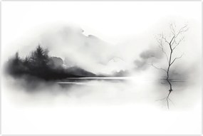 Tablou - pictură cu cerneală de peisaj (90x60 cm)