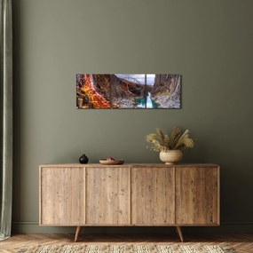 Tablou - Canionul Studlagil (cu ceas) (90x30 cm)