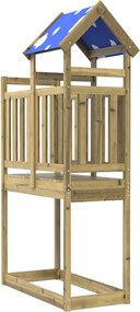 vidaXL Turn de joacă Maro 52,5 x 110,5 x 215 cm Lemn impregnate solid