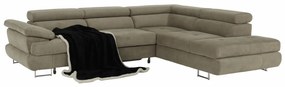 Set canapea cu spaţiu de depozitare, maro deschis melanj, material textil, dreapta, BUTON R