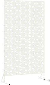 vidaXL Ecran de intimitate Alb 100 x 50 x 180 cm Oțel