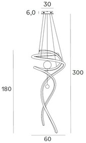 Lustră LED dimabilă pe cablu MAXLIGHT P0482D RITZ LED/100W/230V d. 60 cm CRI 90 crom lucios
