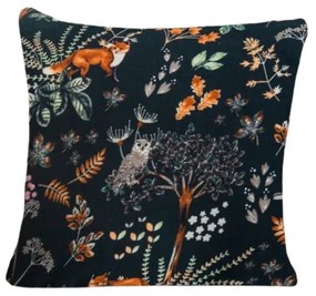 Fata de perna din microplus THE FOX AND THE HARE 45x45 cm, verde inchis