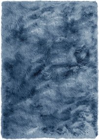 Covor de blană Valeria albastru 60/90 cm