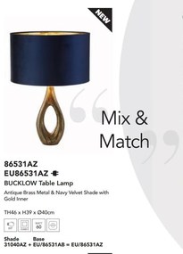 Veioza/Lampa de masa design decorativ Bucklow, navy