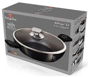 Cratiță marmorată cu capac 28 cm, 3.8 L – Berlinger Haus Black Vintage LP-KL-135P, cu aspect retro și strat antiaderent, design deosebit