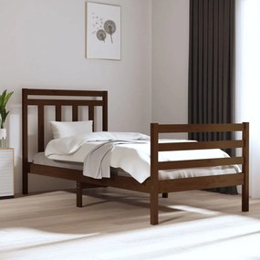 3105278 vidaXL Cadru de pat Small Single 2FT6 maro miere, 75x190 cm lemn masiv
