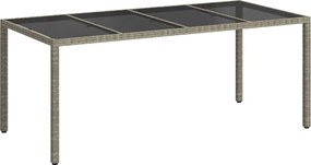 vidaXL Masă de Grădină Gri 190 x 90 x 75 cm poliratan