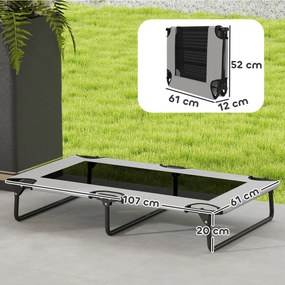 PawHut Pat Pliabil pentru Câini Mari cu Țesătură Tip Plasă, 107x61x20 cm, Gri | Aosom Romania