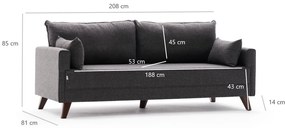Canapea extensibilă Bella Sofa Bed - Anthracite