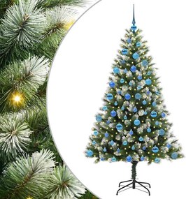 vidaXL Brad de Crăciun artificial cu articulații și zăpadă înghețată