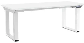 Masă înălțime reglabilă OfficeTech Strong 180 x 80 cm, picioare albe, alb