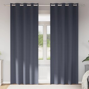 vidaXL Perdele cu perdele 2 pcs Antracit 225 x 140 cm Poliester